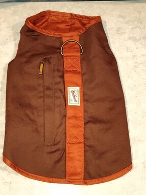 NWOT WOOLRICH PET BROWN & TAN 2-IN-1 DOG COAT & HARNESS WITH D-RING SIZE SMALL